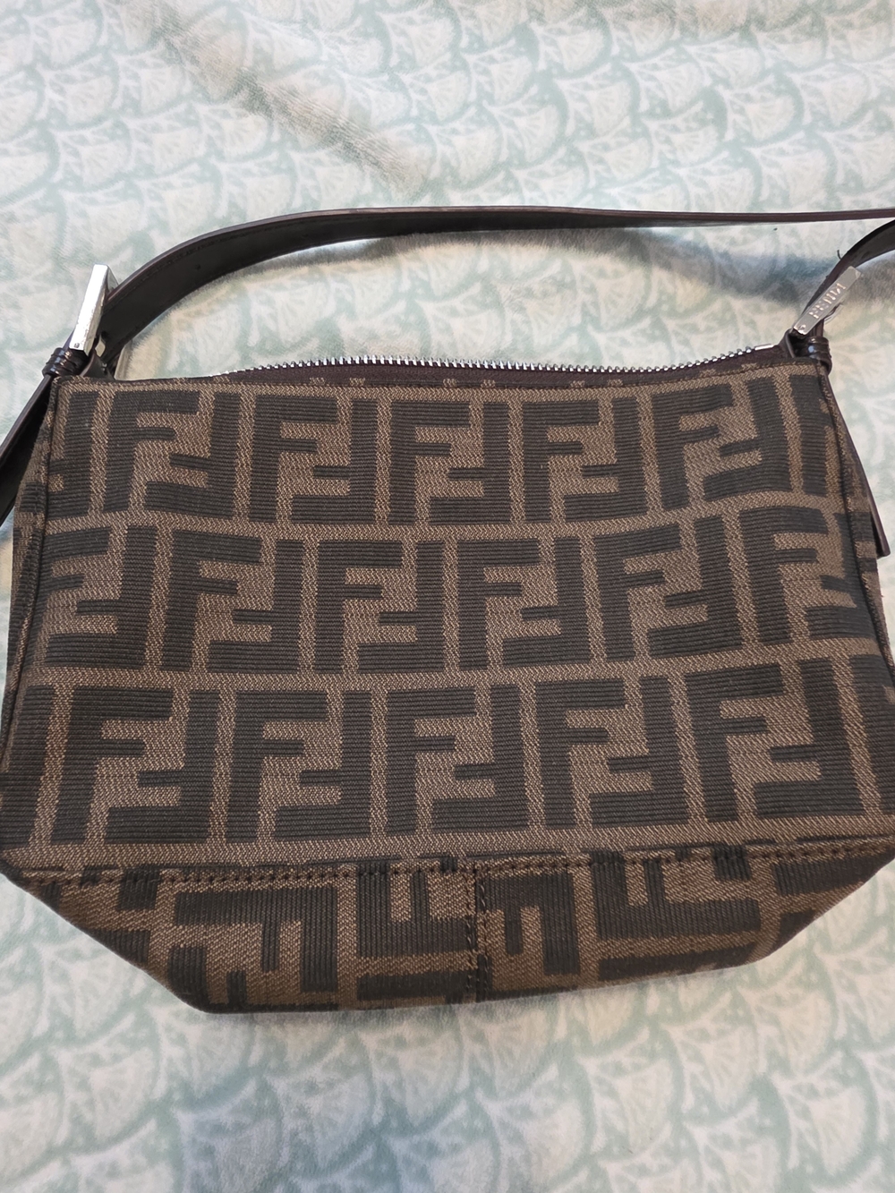 Fendi Brown FF Logo Shoulder/ Crossbody Bag